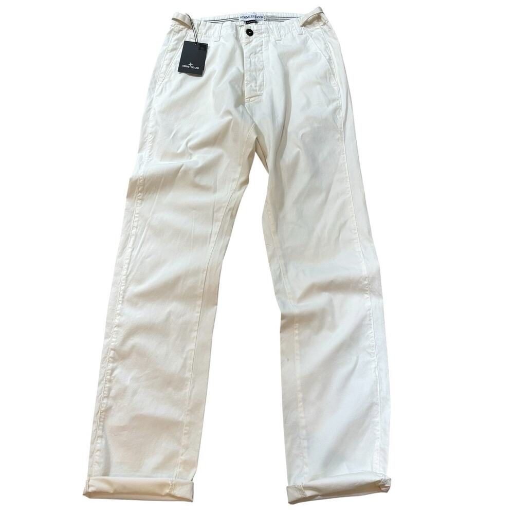 Vintage Stone Island Archive Pants Men's US 29 IT 46 Cream Cotton NWT Italy 35"*